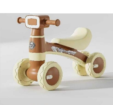 Animation Ride-on Baby Foot To Floor Balance Bike - Brown